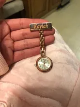 Broche personalizado grabado con tu nombre, Pin de solapa de acero inoxidable, de alta calidad, oro rosa, Fob, reloj de enfermera