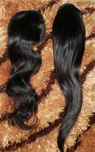 Aliballad-coleta ondulada de agua con cordón, cabello humano brasileño con Clip Afro, 4 peines, Ondulado Natural Remy