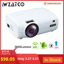 WZATCO E600 Android 9.0 Wifi Mini projecteur LED Portable intelligent prise en charge HDMI Full HD 1080p 4K vidéo cinéma maison projecteur(China)