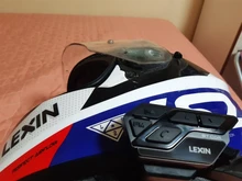 LEXIN-Intercomunicador con bluetooth 5,0 para casco, auriculares resistentes al agua de 1200m para 2 conductores de 6 colores, modelo LEXIN ET COM, 1 unidad