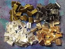 Clips de Metal de 6/8/10/13mm, extremo de engarce plegable sobre cierres, Clips de extremo de cordón, fabricación de joyas DIY, venta al por mayor