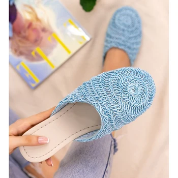 

Naida Bebe Blue Braided Sabo Slippers