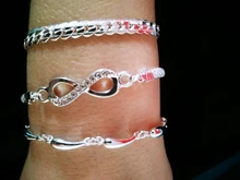 Pulsera Infinity con diamantes de imitación para hombre y mujer, joyería