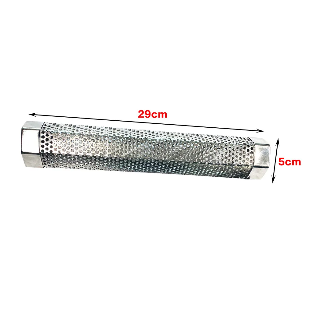Customizable Pellet Smoker Tube, 12 Inch Stainless Steel Wood Generator for Hot or Cold Smoking Work with BBQ Grill Smokers
