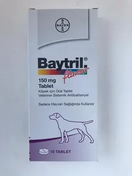 

Baytril ® 150 mg Oral Tablet for Cat and Dog Enrofloxacine Digestive, Respiratory, Urogenital System and Wound İnfections