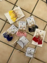 Pendientes bohemios con Clip para mujer, 8 colores, no colgante perforado, cuerda de algodón, pinza con flecos, regalo de joyería