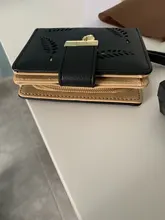 Cartera de moda para mujer, billetera corta, bolso de mano con huecos, monedero de cuero PU, tarjetero