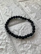 Los Hombres Calientes pulseras 6mm negro roca de Lava piedra hecho a mano hematita pulsera con cuentas cruzadas y brazalete ajustable tamaño de las mujeres joyería de la muñeca