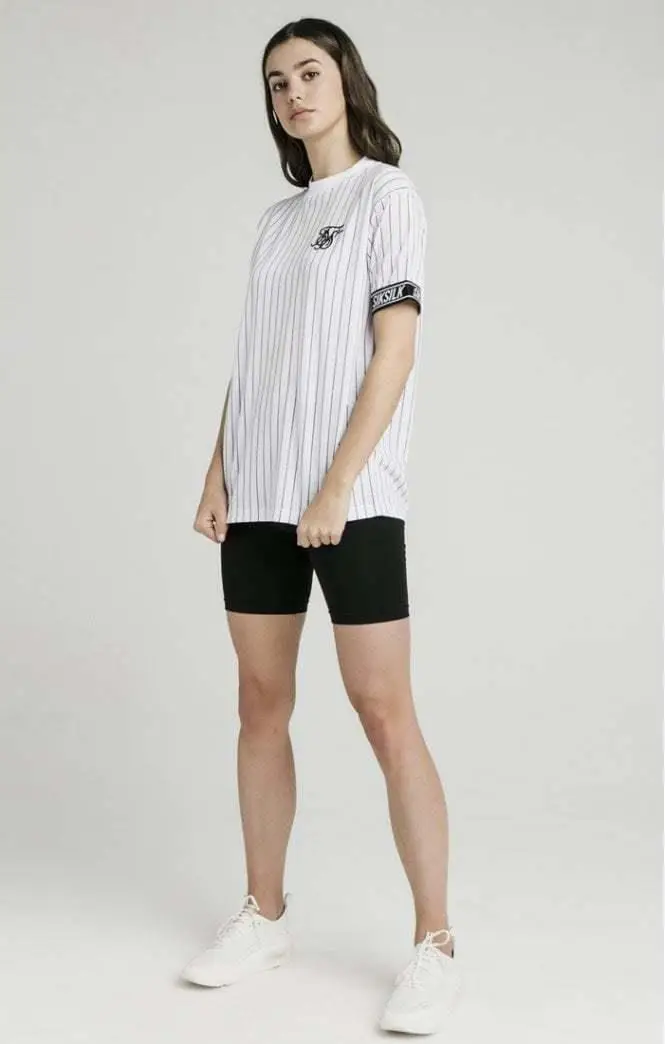 SikSilk негабаритных футболка для бейсбола-белая женская футболка