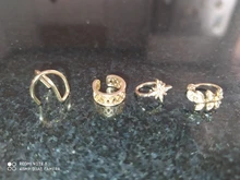 Pendientes de Clip de hoja de oro para mujer, sin Piercing, Puck Rock, Vintage, cristal, estrella, joya para oreja, regalos de joyería para niña