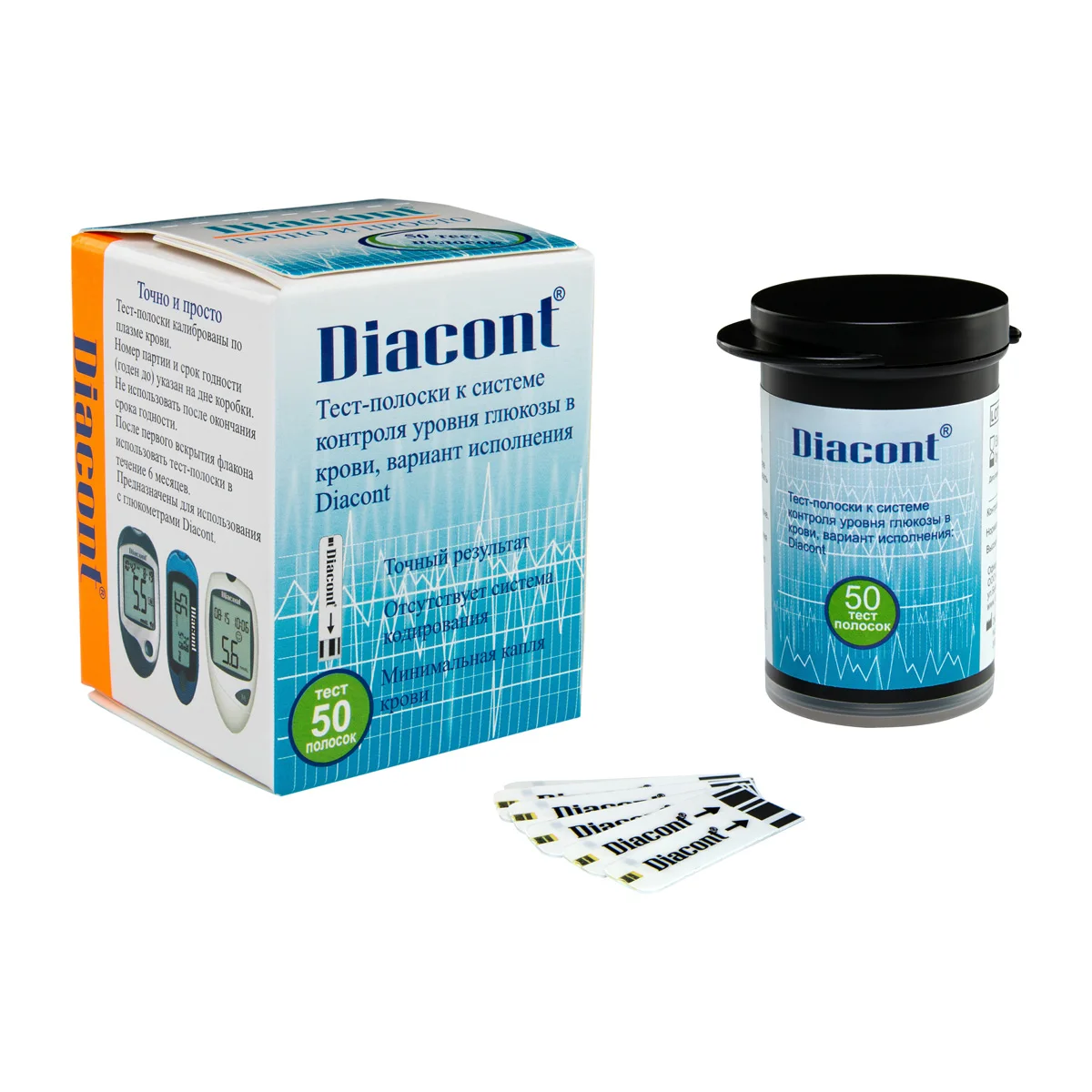 Test system to control blood glucose meter Diacont (pack of 50 PCs) | Красота и здоровье