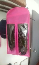 Bolsa de pelo negro Rosa Alileader con soporte de almacenamiento de peluca para pelucas, accesorios de peluca transparentes no tejidas, bolsa de almacenamiento para pelucas