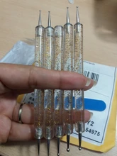 5 uds Set Gel UV pintura arte de uñas pluma que puntea manija de acrílico de cristal de diamantes de imitación 2 cepillo salón decoración manicura Kit de herramientas