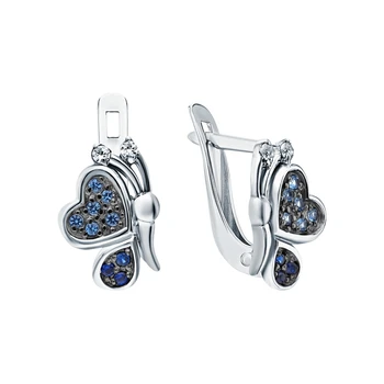 

Silver earrings with cubic zirconia sunlight sample 925 test