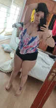 Traje de baño de dos piezas para mujer, bañador con doble volante y cintura alta, tankini con la parte inferior fruncida, ropa de baño de talla grande