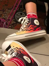 Botas para hombre informales de lona con dibujos animados, calzado de deporte, estilo Hip Hop, talla grande 46