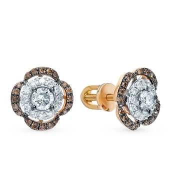 

Gold earrings with cognac diamonds sunlight sample 585