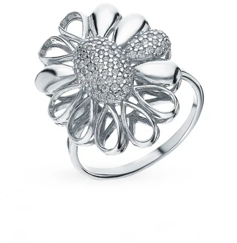 

Silver ring with cubic zirconia sunlight sample 925 test