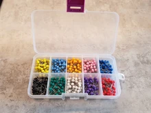 Mapa tachuelas Push Pins cabeza de plástico con punta de acero, 4mm, 500 unidades