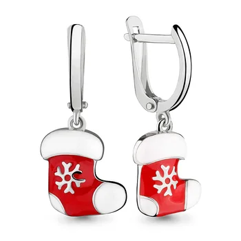 

Earrings long aquamarine without inserts enamel, 925 sterling silver