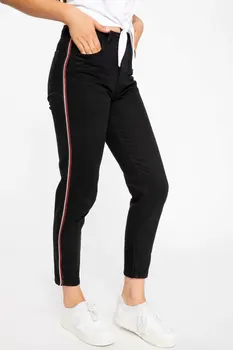 

DeFacto Black Women Jeans Loose Mid-waist Pant Simple Stretch Casual Pencil Denim Nine Minutes Trousers Woman-J3504AZ18AU-J3504AZ18AU