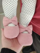 Zapatos de punto con lazo para bebé, calzado de algodón para recién nacido, primeros pasos, suela suave antideslizante, para primavera y otoño