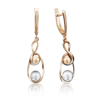 

585 sterling gold earrings, platinum brand, art. 02-4273-00-000-1111-42