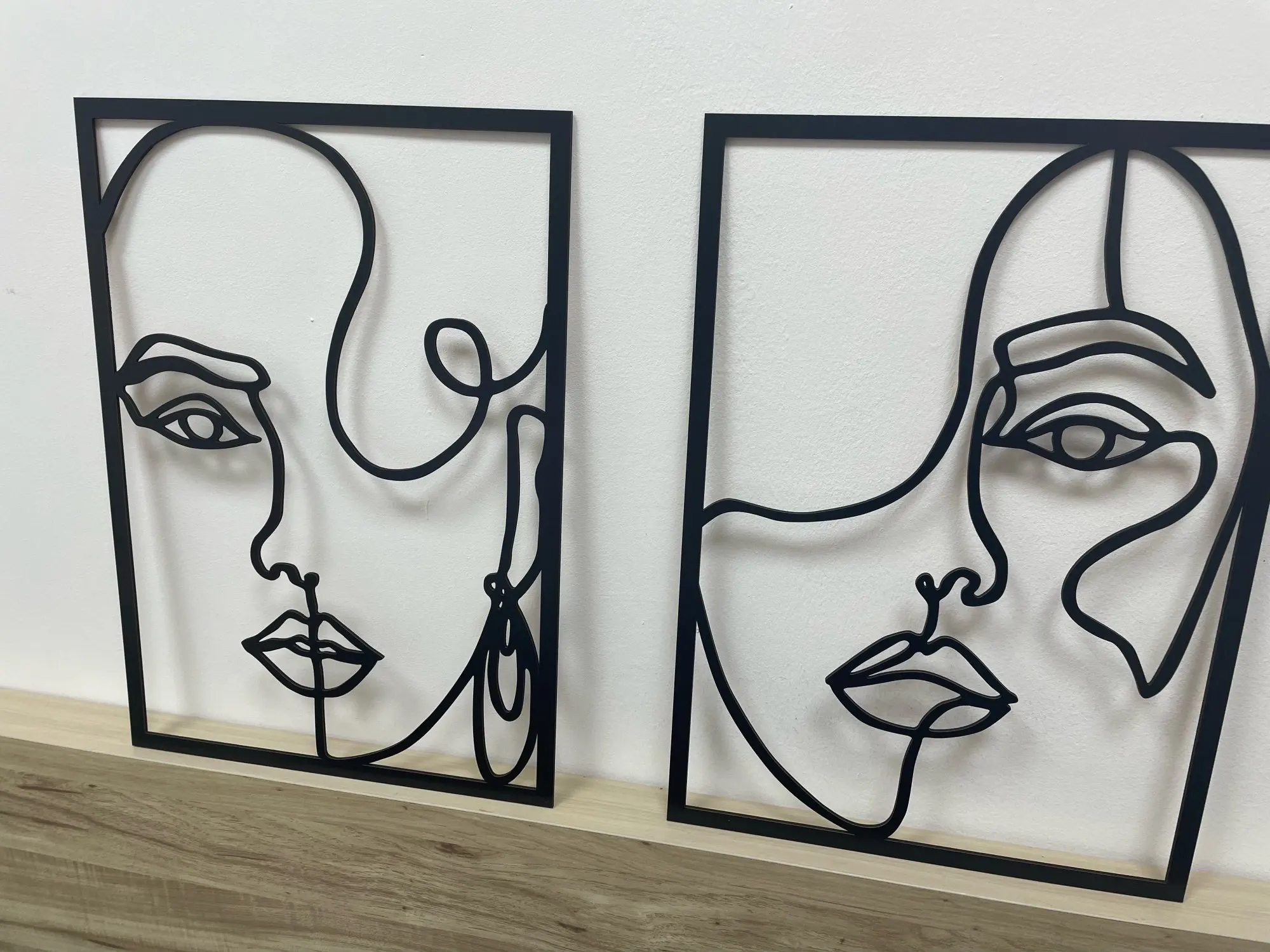 Wooden Woman Face Silhouette Wall Art Arte Attic