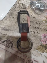 QOONG-Llavero de cuero genuino para hombre, de aleación de alta calidad, bolso colgante, elegante, de negocios, coche, llavero con anilla, soporte, joyería Y58, 2021