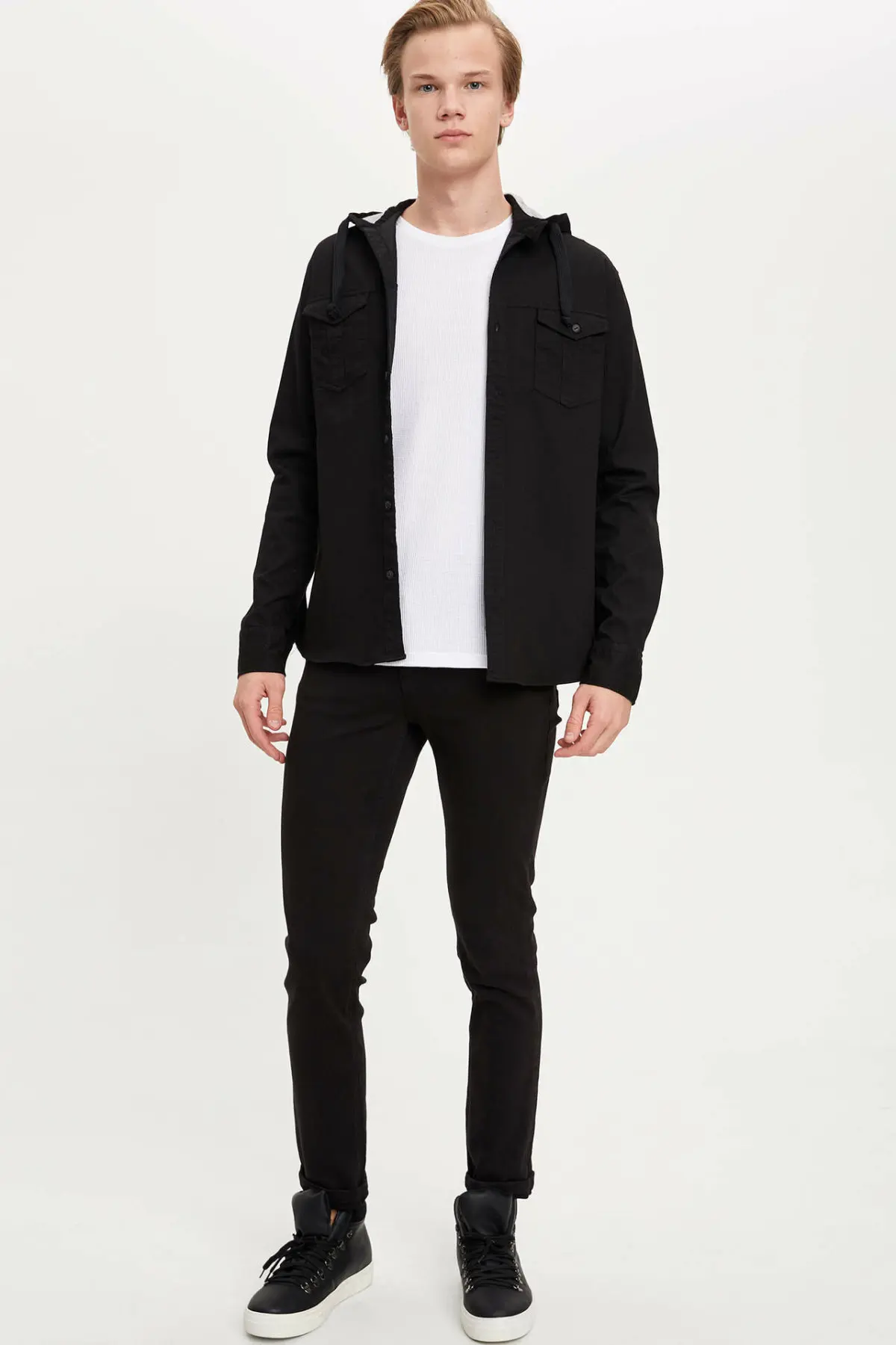 Дефакто Мужская Shirt-M9171AZ19WN с длинным рукавом