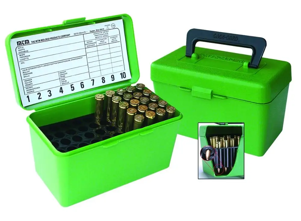 MTM Deluxe Flip-Top Ammo Box with Handle 17 Remington to 223 50-Round Plastic H50-RS-10 |
