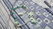 Juego de cuentas de silicona para dentición de roedores, sin BPA, Fox Rabbit, accesorios para manualidades, Clips de cadena de chupete, collar para niños, 1 Set