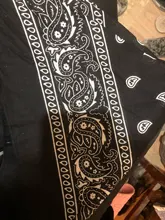 Pañuelo cuadrado de Cachemira roja para mujer, hombre, niño y niña, Bandana 2020 algodón, moda de Hip Hop, 54cm x 54cm, negro, 100%