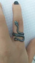 1 Uds estereoscópica nuevo Retro Punk muy grandes anillo de serpiente de la personalidad de la moda serpiente anillo ajustable con apertura de la joyería como regalo