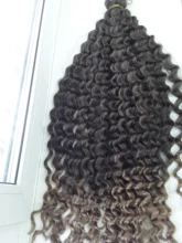 Extensiones de cabello trenzado de ganchillo con giro profundo, 22-28 pulgadas, Natural, sintético, ombré