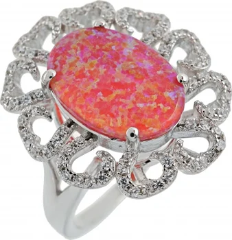 

Silverhouse ring flower with Opals and cubic zirconia