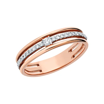 

Gold ring with diamonds sunlight sample 585
