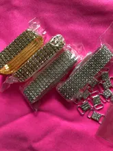 Pulsera elástica con diamantes de imitación de cristal para mujer, brazalete de oro ostentoso, joyería nupcial para boda, 4/5/8 filas