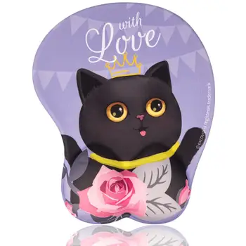 

EXCO Gaming Mouse Pad with Wrist Rest Support Anti-slip Silicone Mouse Mat Cute Cat Soft Wrist Pad for Gamer Computer PC Laptop