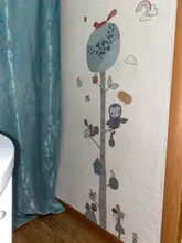 Mural Decals Wallpaper Decor Height-Measure Animal-Trees Nursery Forest Creative Nordic Modern