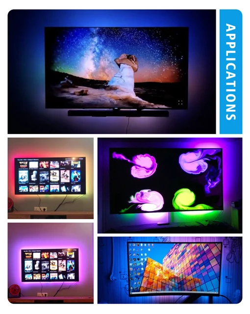 XDOVET LED Stripe 2 Stück LED Lightbar,Bluetooth LED Streifen RGB TV,  Hintergrundbeleuchtung,Lampe Ambient Smart Sync mit Musik und APP