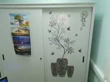 Vase Wall-Stickers Flower Room-Decoration Bedroom Living-Room Pvc Vinyl Chinese-Style