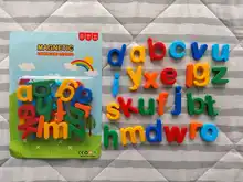 Pegatinas magnéticas digitales para niños, juguetes educativos para edades tempranas, letras magnéticas, adhesivos letras en inglés, de plástico para nevera