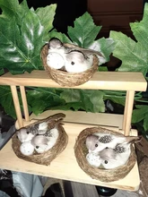 Cage-Set Nest Bird Gardening-Decoration Desktop-Ornament 9cm Simulation Photography-Props