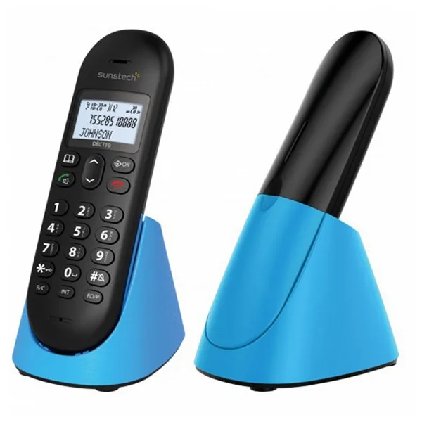Беспроводной телефон Sunstech DECT10BL, 1,5 "ЖК-синий Беспроводной телефон Sunstech DECT10BL, 1,5 "ЖК-синий