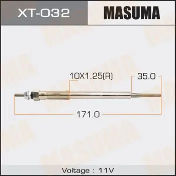 Свеча накаливания Masuma PT-157.11V /1KZ-FTV(1/10/100) MASUMA x