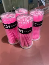 Juego de pinceles desechables para extensión de pestañas, kit de 100 unidades de cepillos para extensión de pestañas, microcepillos de hisopo, herramientas individuales de eliminación de pestañas, aplicadores