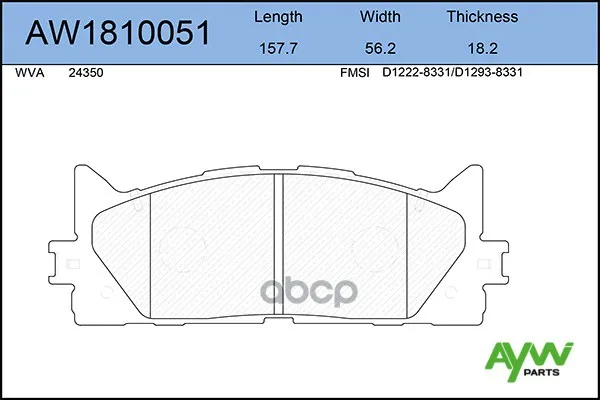 Колодки Тормозные Передние Aw1810051 Toyota Camry(V40) 06 |