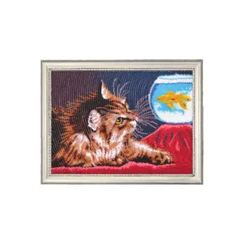 

604 set for embroidery with beads butterfly 'kitten and goldfish', 26*35 cm