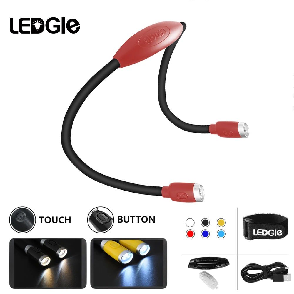 lampara de lectura regulable luz led de libro flexible luz de cuello manos libres linterna led proteccion ocular para tejer lampara para lectura